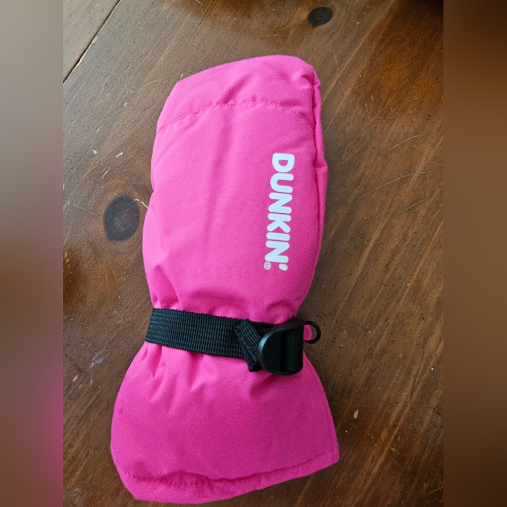 Dunkin' Hot Pink Winter Mitten with Adjustable Strap